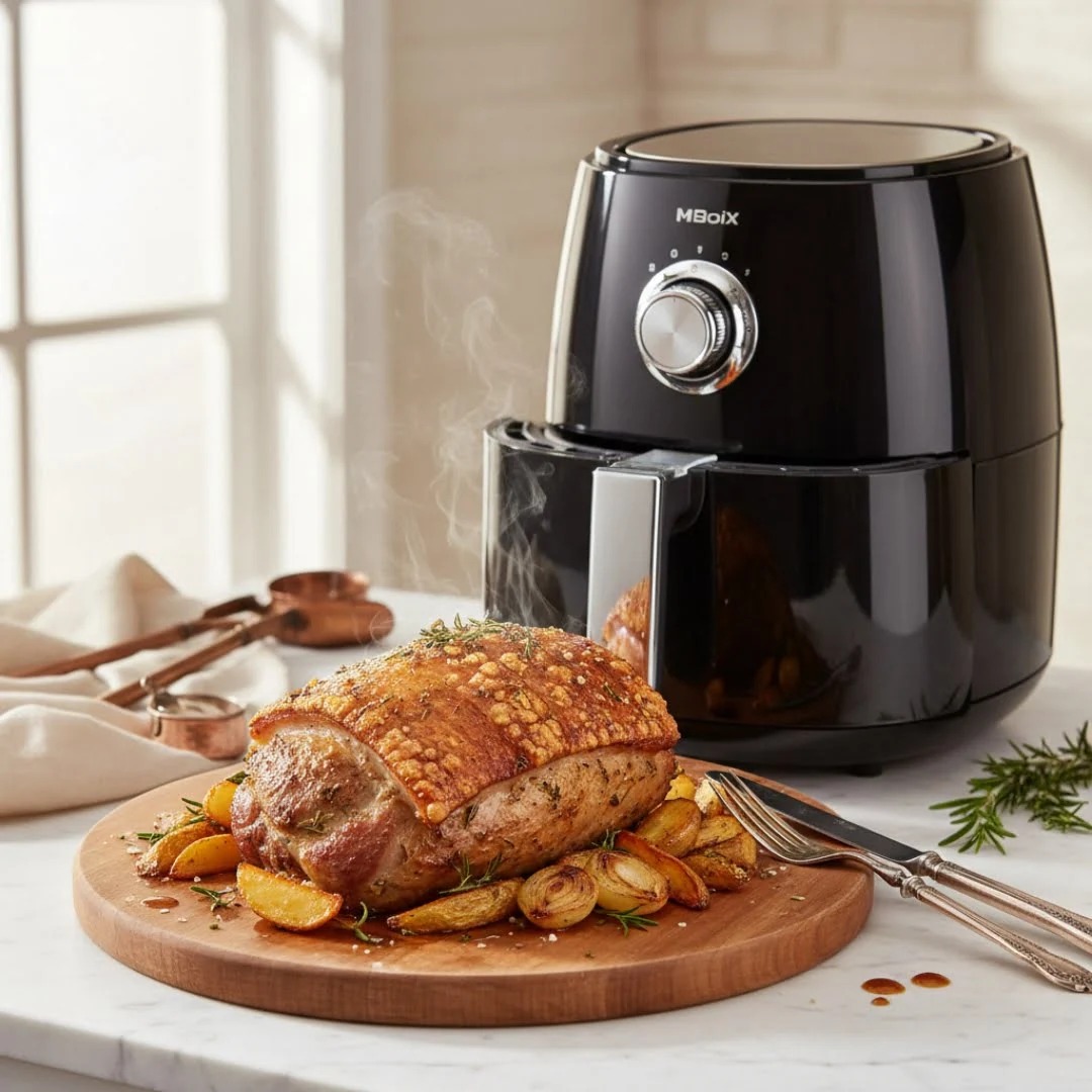 Gut marmorierter Schweinenacken – Fettadern sorgen für Saftigkeit beim Airfryer-Garen