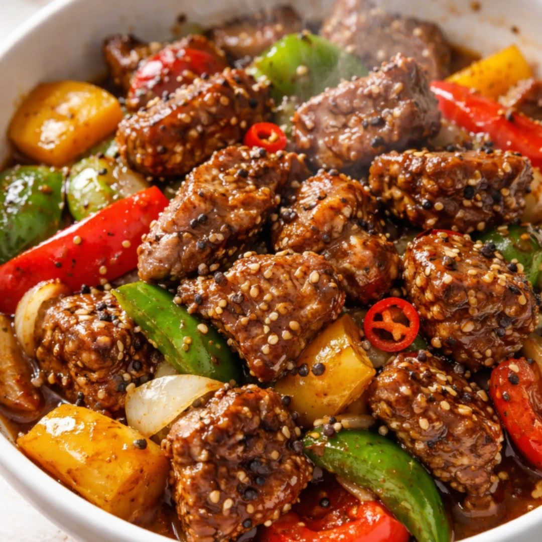 Chinesisches Pfeffer-Steak Airfryer Rezept – optimiertes Bild für Threads-Posts