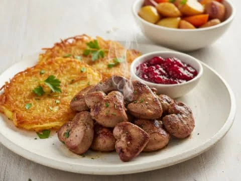 Geflügel Leber aus der Heißluftfritteuse